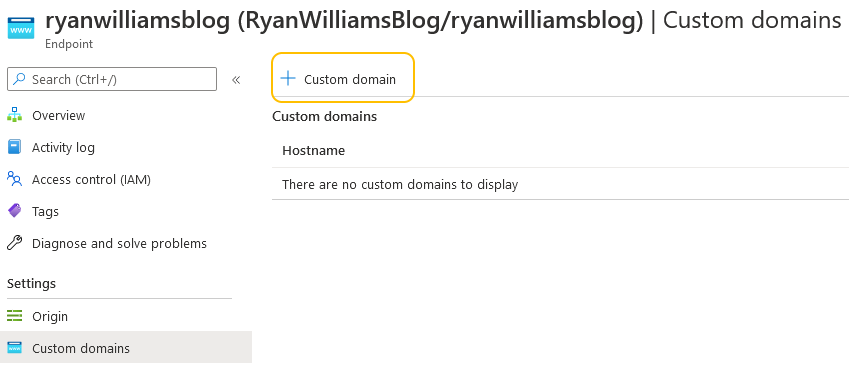 CDN endpoint custom domain}