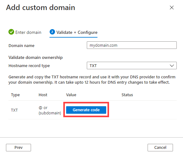 Custom domain name (root)